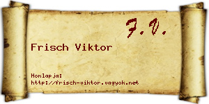 Frisch Viktor névjegykártya